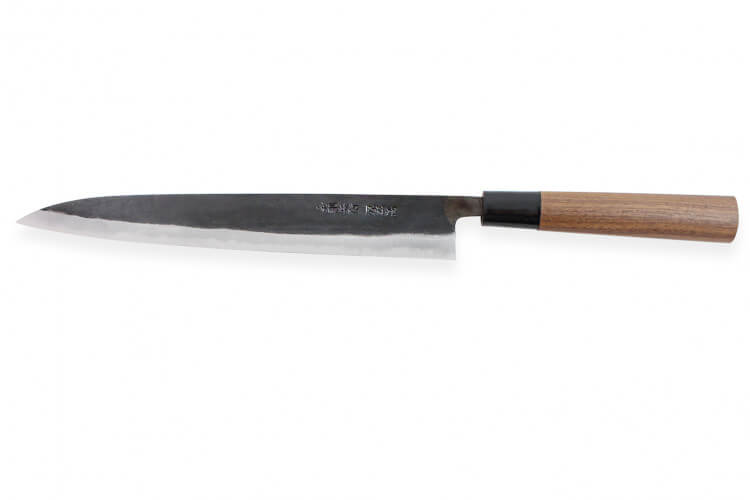 Couteau yanagiba japonais artisanal Moritaka Aogami Super Series carbone 24cm