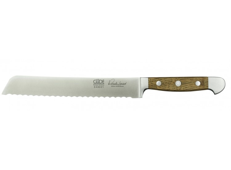Couteau &agrave; pain G&uuml;de Alpha Ch&ecirc;ne 21cm en acier forg&eacute;