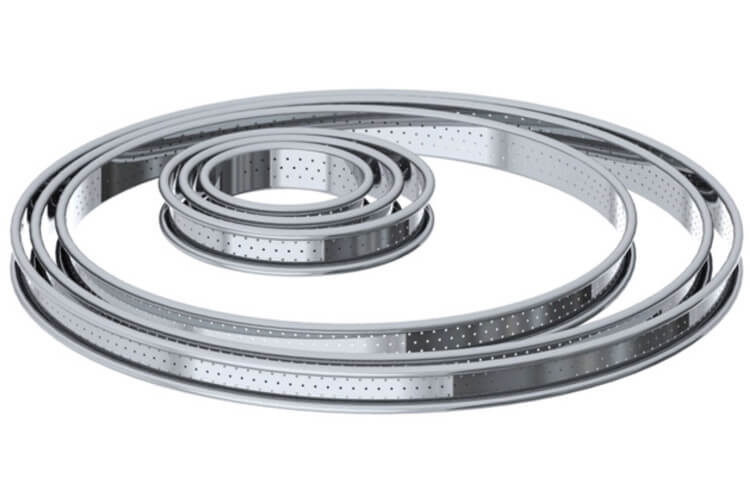 Cercle à tarte perforé rond De Buyer en inox