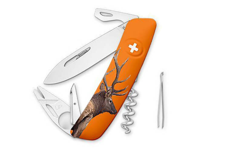 Couteau multifonction SWIZA TT03 orange cerf 11 fonctions 95mm
