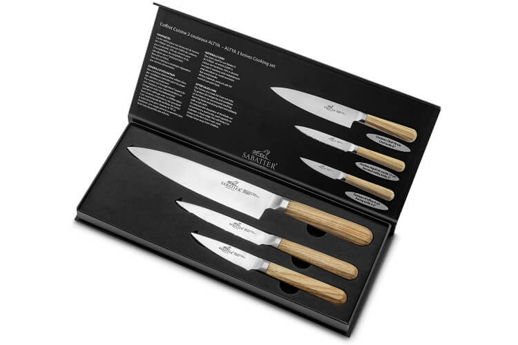 Coffret 3 couteaux Sabatier International Altya chef + universel denté + office