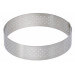 Cercle à tarte perforé inox De Buyer Valrhona bord droit hauteur 2cm