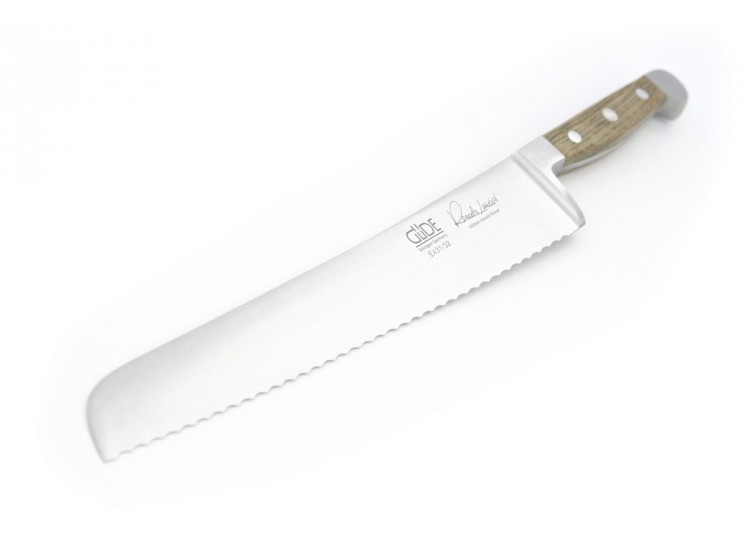 Couteau &agrave; pain G&uuml;de Alpha Ch&ecirc;ne 32cm en acier forg&eacute;