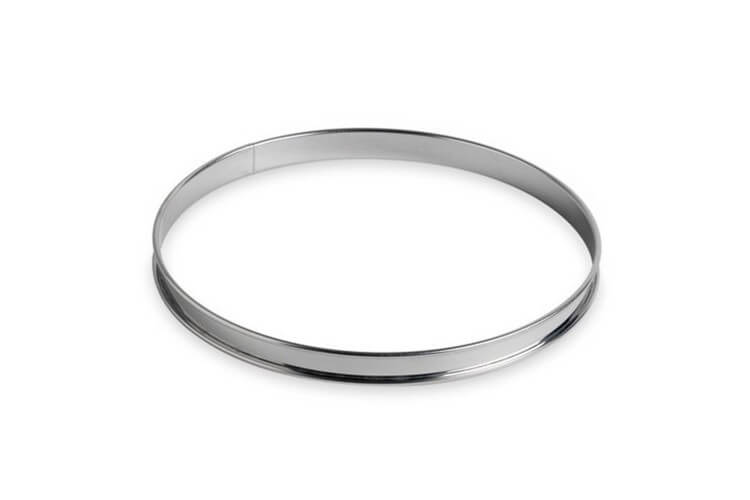 Cercle à tarte rond inox De Buyer bord roulé 20cm