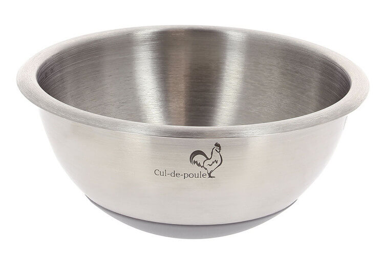 Bassine patissière demi sphère De Buyer Cul-de-Poule inox revêtement silicone