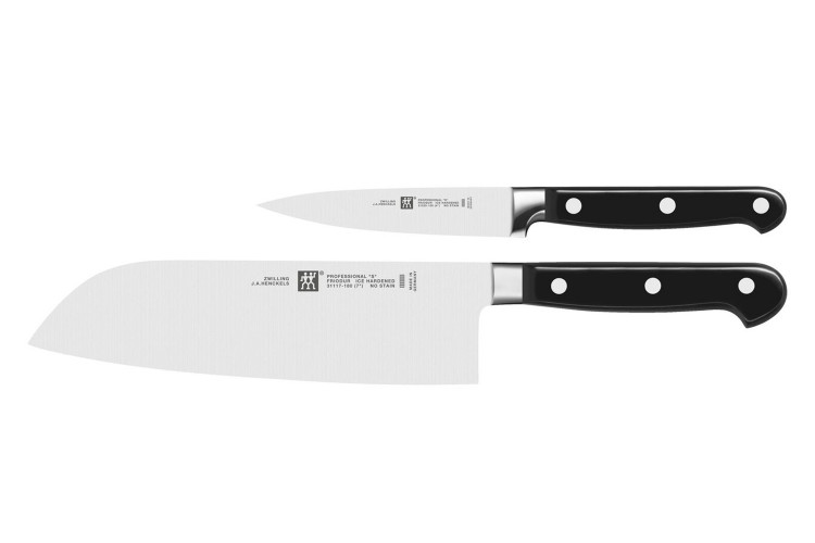 Coffret 2 couteaux Zwilling Professionnal S forg&eacute;s Office + Santoku