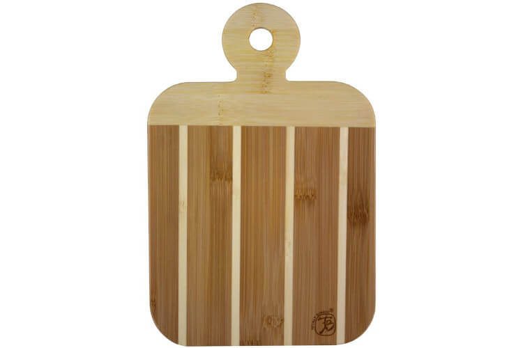 Planchette à découper bicolore Totally Bamboo avec poignée