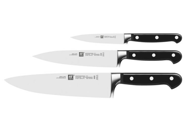 Coffret 3 couteaux Zwilling Professionnals S forgés Office + Trancheur + Chef 