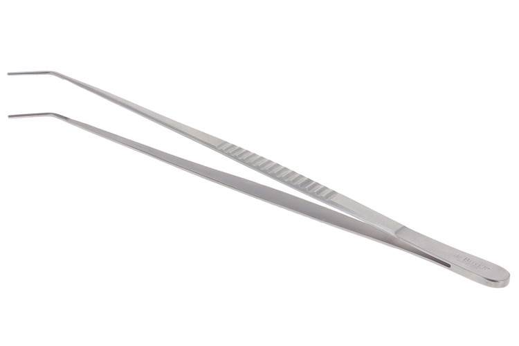 Pince de pr&eacute;sentation De Buyer bout recourb&eacute; en inox