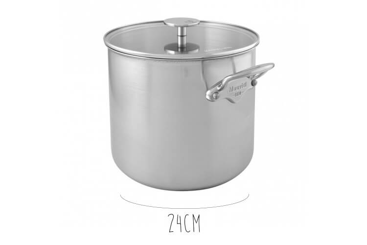 Marmite Mauviel M'Urban3 en inox avec couvercle en verre