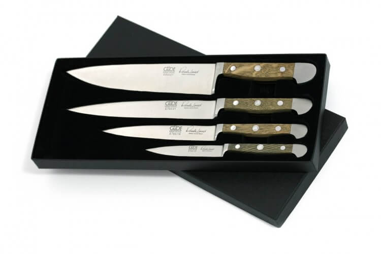Coffret 4 couteaux forgés Güde  Alpha Chêne