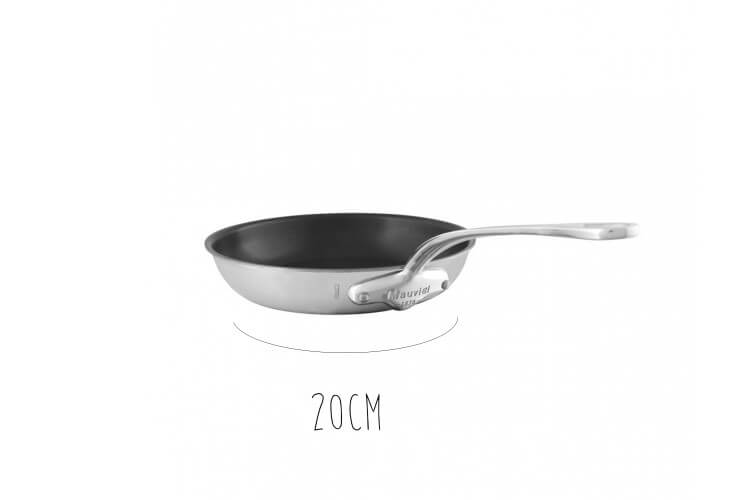 Poêle anti adhésive Mauviel M'Urban3 Eclipse+ en inox avec poignée fixe
