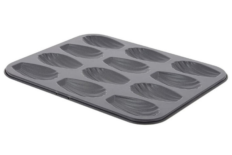 Plaque 12 madeleines De Buyer en acier anti-adh&eacute;sif
