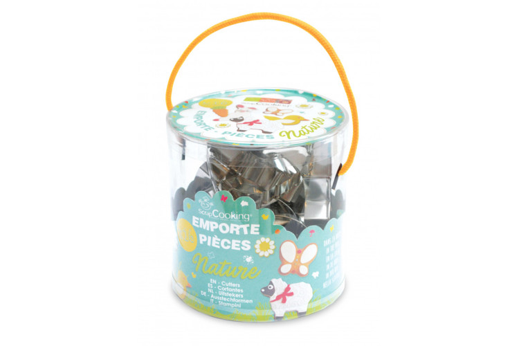 Seau 16 emporte pi&egrave;ces Scrapcooking Nature en acier