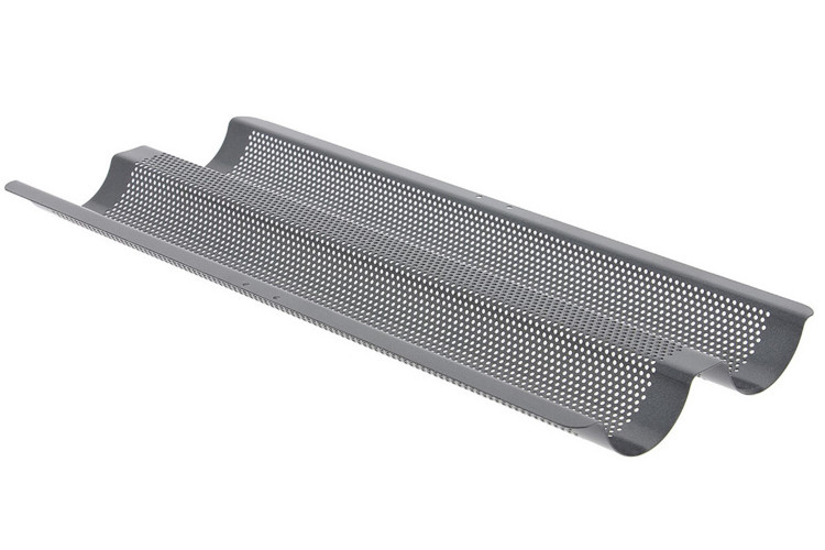Plaque de cuisson perfor&eacute;e De Buyer pour 2 baguettes