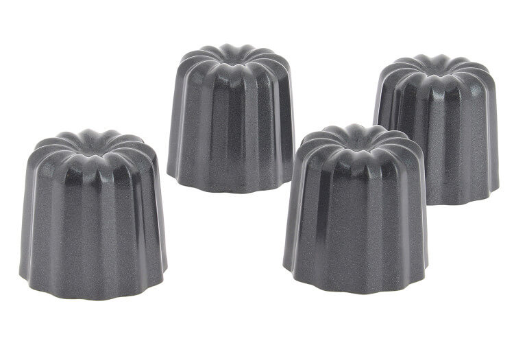 Lot de 4 moules à cannelés bordelais De Buyer anti-adhésifs