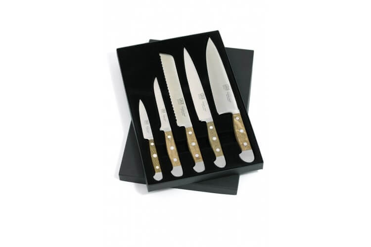 Coffret 5 couteaux forgés Güde Alpha Chêne 