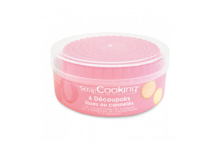 Boite 6 découpoirs ronds Scrapcooking lisses ou cannelés