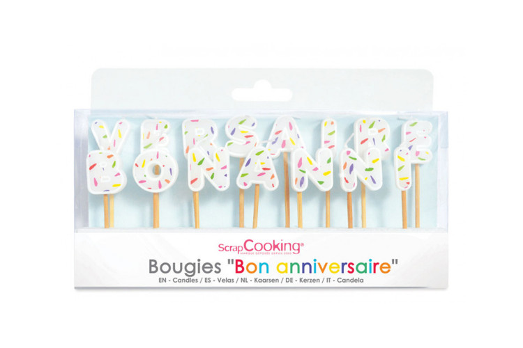 Set 15 bougies "Bon Anniversaire" Scrapcooking