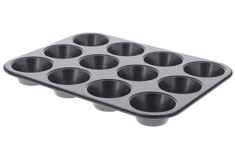 Plaque 12 muffins De Buyer en acier anti-adh&eacute;sif