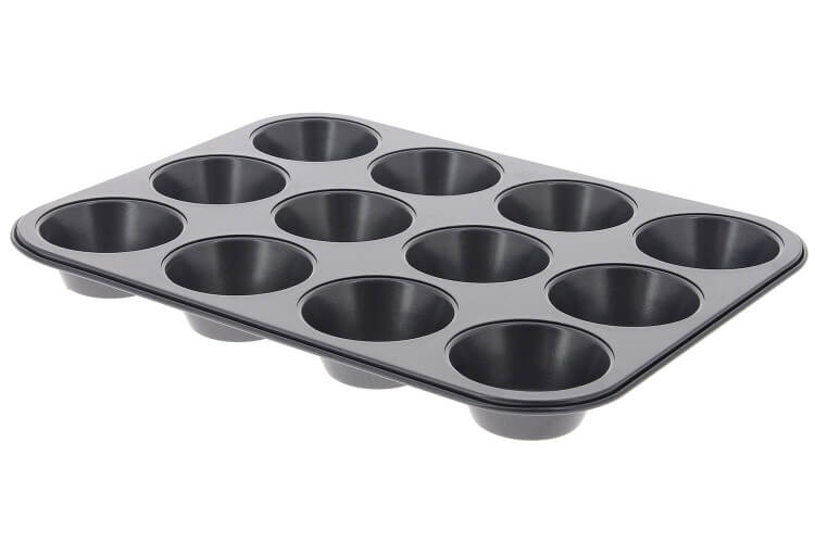 Plaque 12 muffins De Buyer en acier anti-adhésif