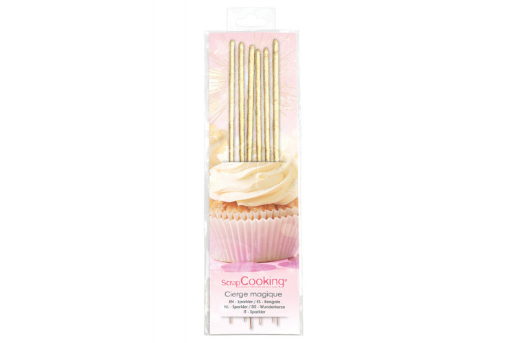 Set de 6 cierges magiques Scrapcooking dor&eacute;s