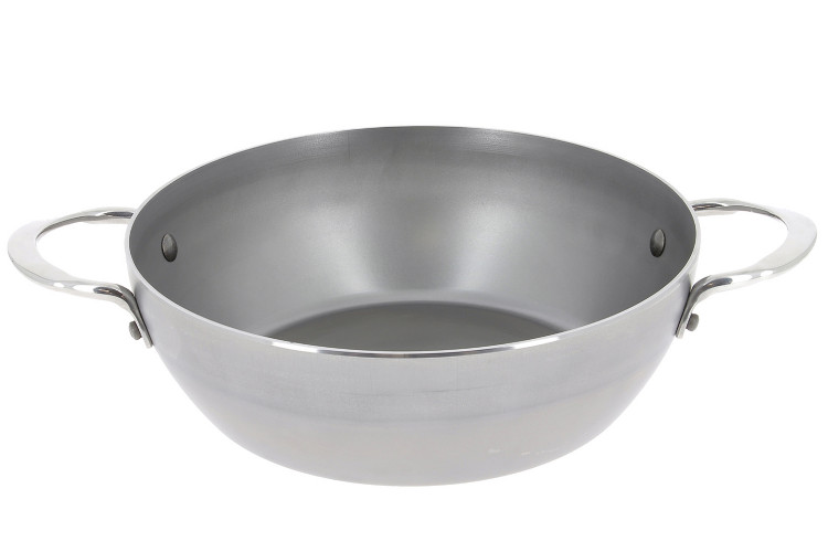 Sauteuse paysanne De Buyer Mineral B en fer bomb&eacute;e 2 anses