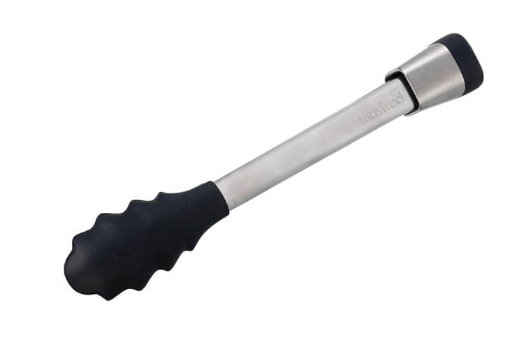 Pince de service Express Mastrad 28cm inox et silicone noir