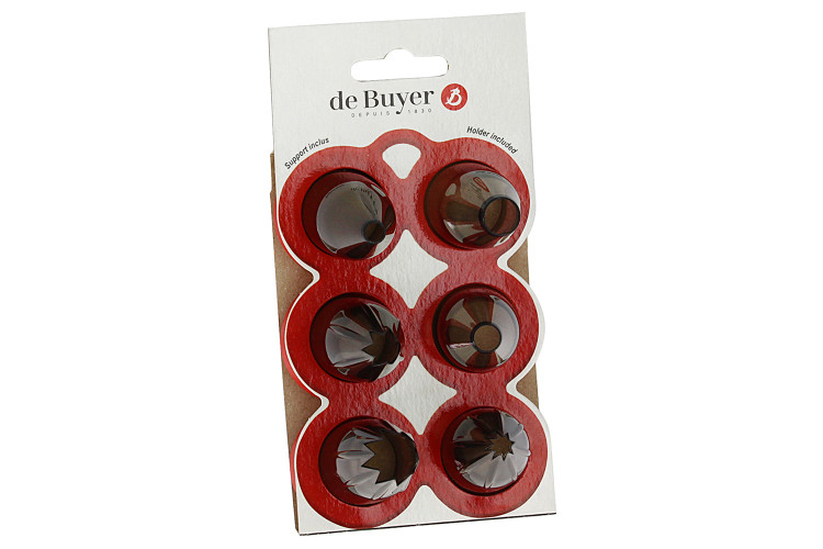 Coffret 6 douilles De Buyer Classic en Tritan unies et cannel&eacute;es