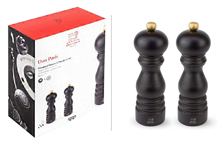 Coffret duo moulin &agrave; sel et poivre Peugeot Paris U Select en bois chocolat 18cm