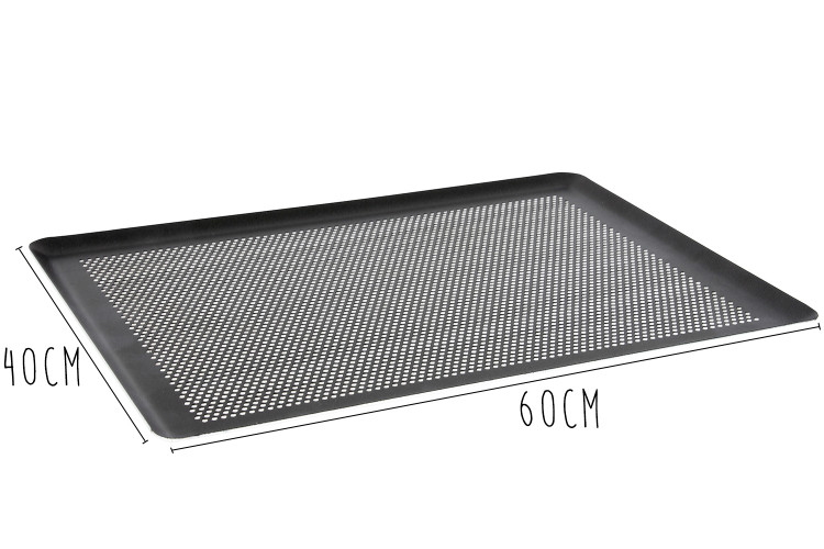 Plaque perfor&eacute;e anti-adh&eacute;sive De Buyer en aluminium