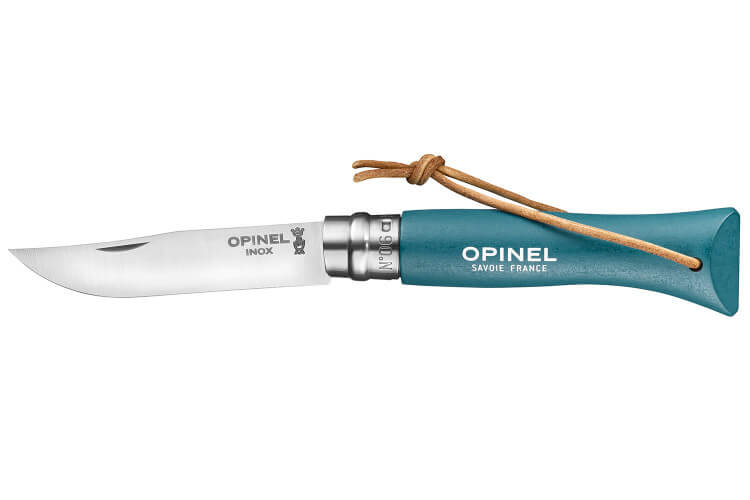 Couteau Opinel n°06 Baroudeur lame 7cm manche turquoise