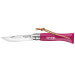 Couteau Opinel N°06 Baroudeur lame 7cm manche framboise