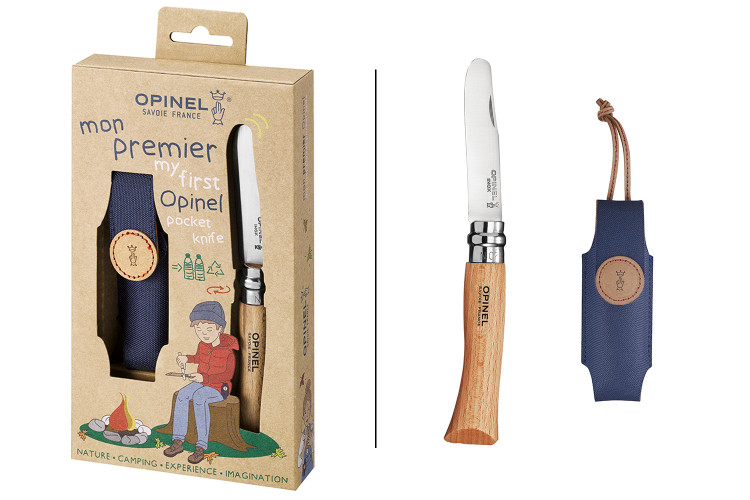 Coffret Mon premier Opinel lame arrondie 8cm + &eacute;tui