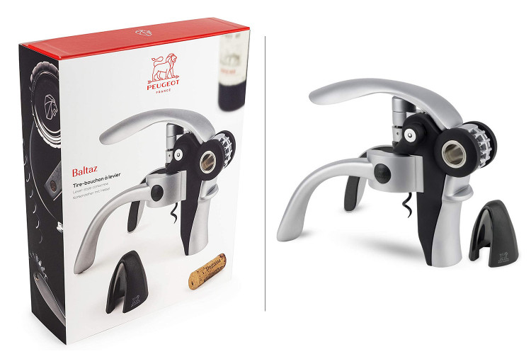 Tire bouchon &agrave; levier Peugeot Baltaz en zamac avec coupe-capsule 14cm