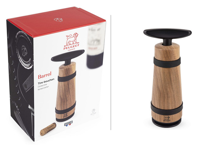 Tire bouchon &agrave; vis sans fin Peugeot Barrel en noyer 18cm