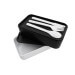 Lunch box 2 étages Yoko Design 1,2L noir + 1 set de couverts