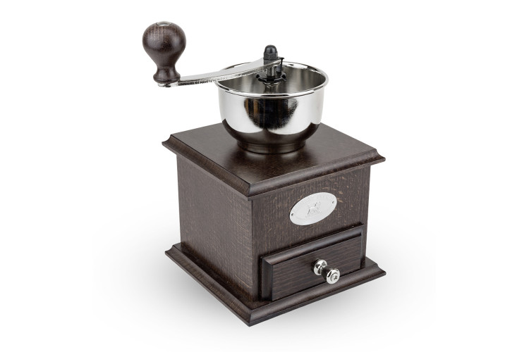Moulin &agrave; caf&eacute; manuel Peugeot Br&eacute;sil en h&ecirc;tre chocolat 21cm