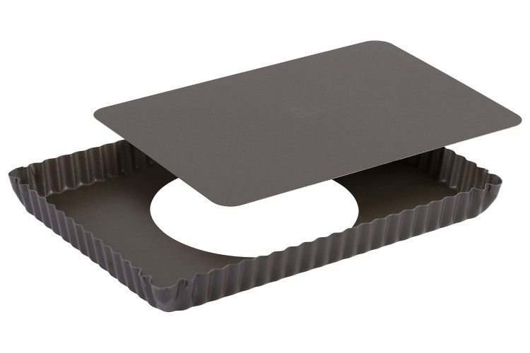 Moule &agrave; tarte maison cannel&eacute; rectangulaire Gobel anti-adh&eacute;rente fond mobile
