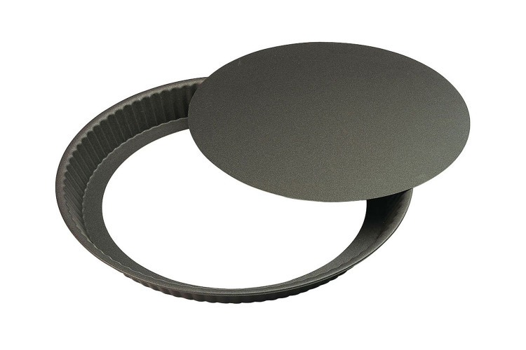 Tourti&egrave;re ronde cannel&eacute;e Gobel anti-adh&eacute;rent fond mobile et bord plat
