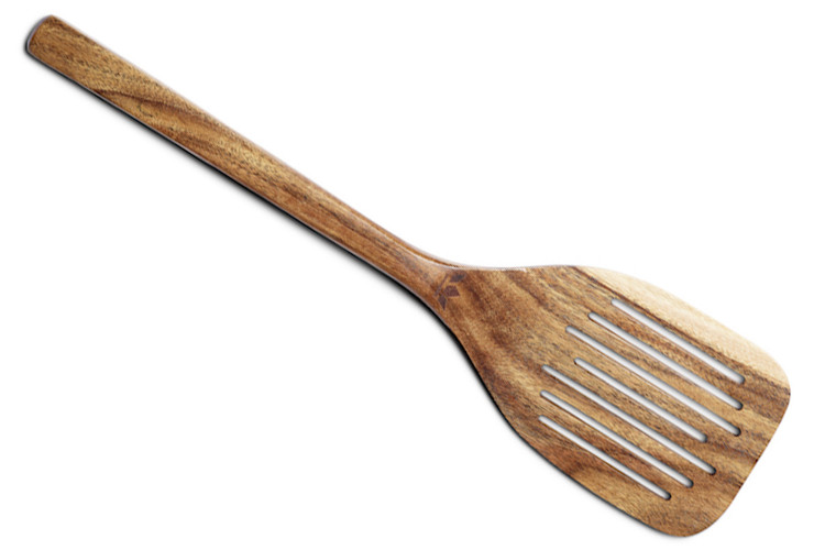 Spatule ajour&eacute;e XL Dutchdeluxes bois d'acacia 34,5 x 9 cm
