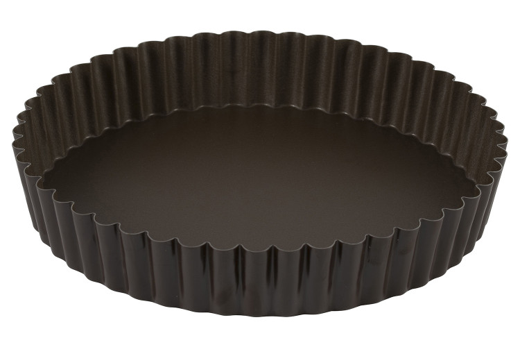 Tourti&egrave;re ronde cannel&eacute;e bord haut Gobel anti-adh&eacute;rent fond fixe 