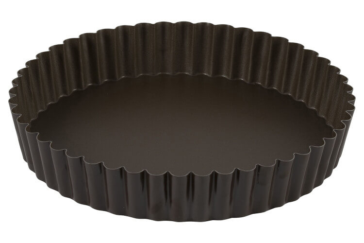 Tourtière ronde cannelée bord haut Gobel anti-adhérent fond fixe 