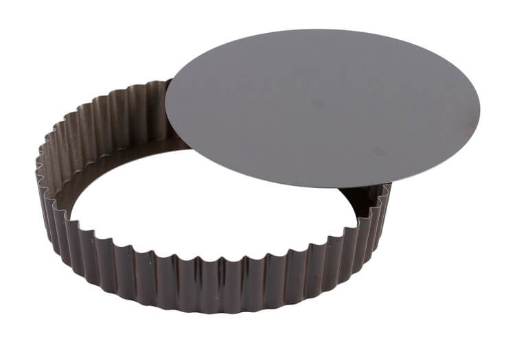 Tourtière ronde cannelée bord haut Gobel anti-adhérent fond mobile