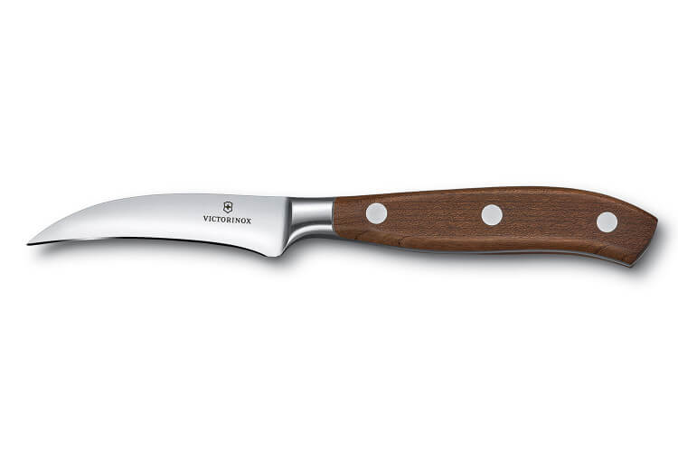 Couteau bec d'oiseau Victorinox Grand Maître Wood forgé 8cm manche en érable
