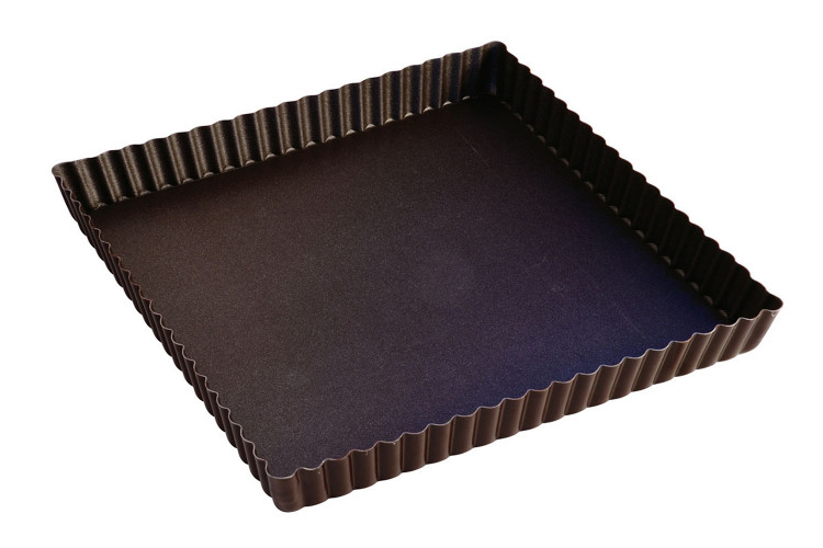 Moule &agrave; tarte maison cannel&eacute; carr&eacute; Gobel anti-adh&eacute;rent avec fond fixe