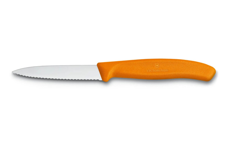 Couteau d'office Victorinox Swissclassic orange lame &agrave; dents 8cm