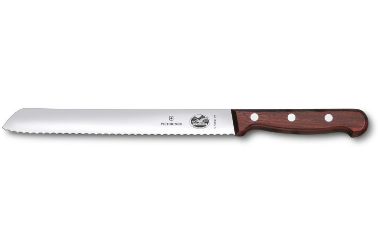 Couteau &agrave; pain Victorinox Wood lame 21cm manche &eacute;rable 3 rivets