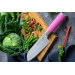 Couteau santoku Dick Pink Spirit lame alvéolée 18cm manche rose