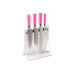 Bloc en acrylique de 4 couteaux Dick Pink Spirit acier inoxydable manche rose